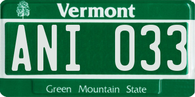VT license plate ANI033
