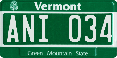 VT license plate ANI034