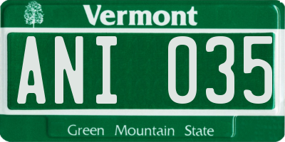 VT license plate ANI035