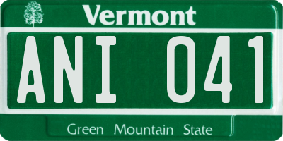 VT license plate ANI041