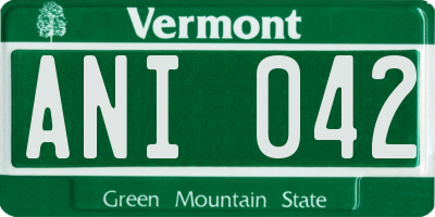 VT license plate ANI042
