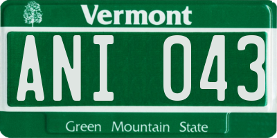VT license plate ANI043