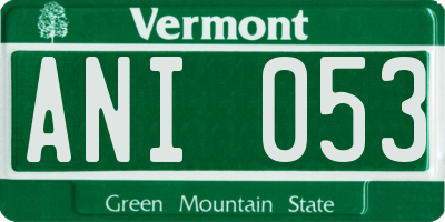 VT license plate ANI053