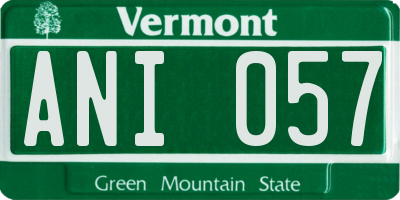 VT license plate ANI057