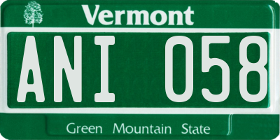 VT license plate ANI058