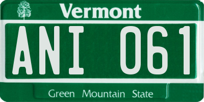 VT license plate ANI061