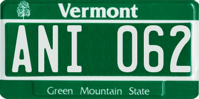VT license plate ANI062