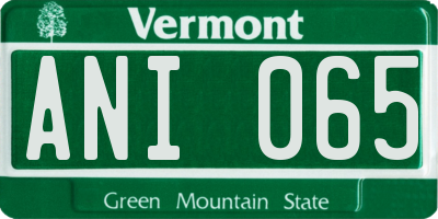 VT license plate ANI065
