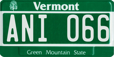 VT license plate ANI066