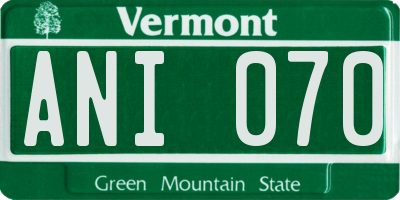 VT license plate ANI070
