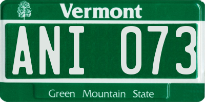 VT license plate ANI073