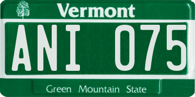 VT license plate ANI075