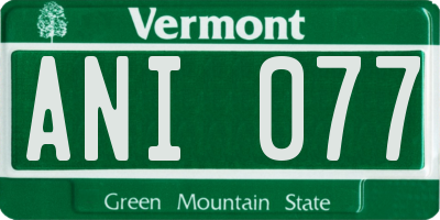 VT license plate ANI077