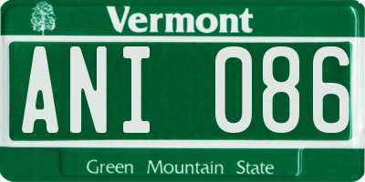 VT license plate ANI086