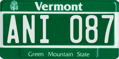 VT license plate ANI087