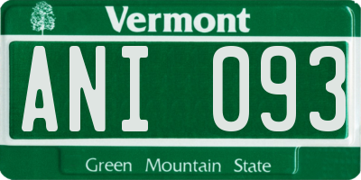 VT license plate ANI093