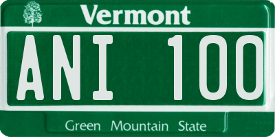 VT license plate ANI100
