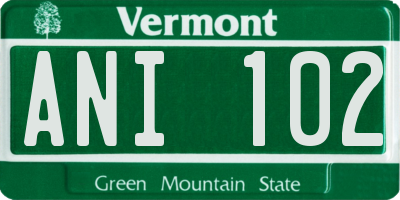 VT license plate ANI102