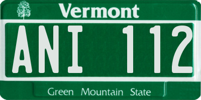 VT license plate ANI112