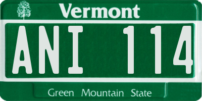 VT license plate ANI114