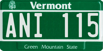 VT license plate ANI115