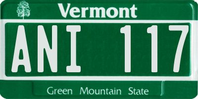 VT license plate ANI117