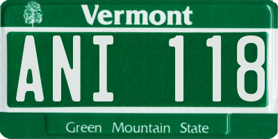 VT license plate ANI118
