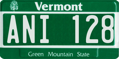 VT license plate ANI128