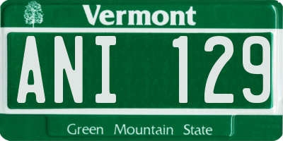 VT license plate ANI129