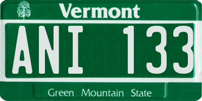 VT license plate ANI133