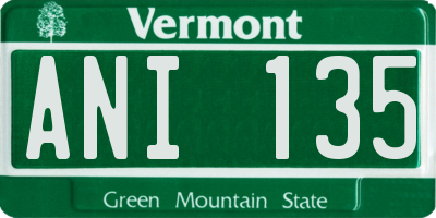 VT license plate ANI135