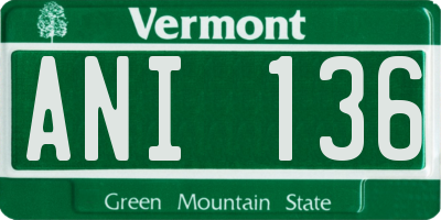 VT license plate ANI136