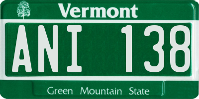 VT license plate ANI138