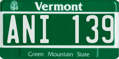 VT license plate ANI139