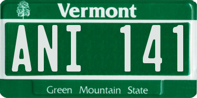VT license plate ANI141