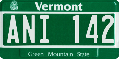 VT license plate ANI142