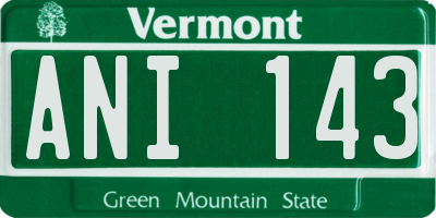 VT license plate ANI143