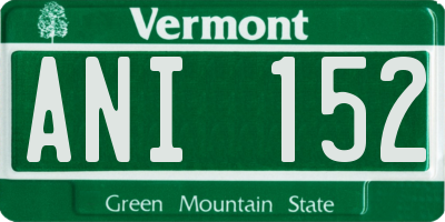 VT license plate ANI152