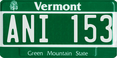 VT license plate ANI153