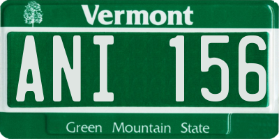 VT license plate ANI156