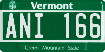 VT license plate ANI166