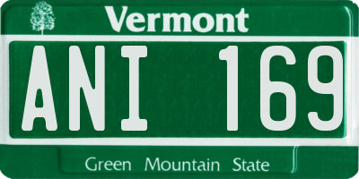 VT license plate ANI169