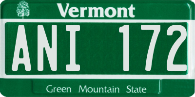 VT license plate ANI172