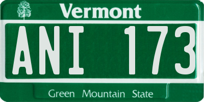 VT license plate ANI173