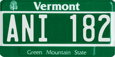 VT license plate ANI182