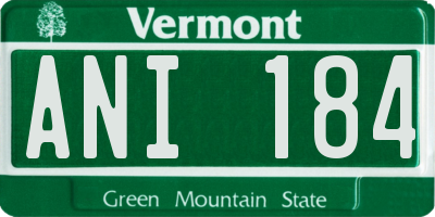 VT license plate ANI184