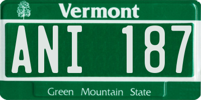 VT license plate ANI187