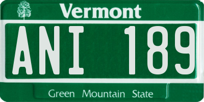 VT license plate ANI189