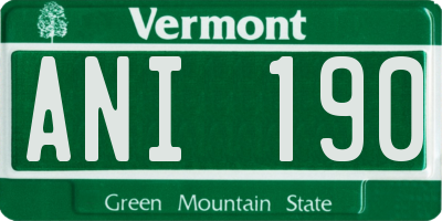 VT license plate ANI190