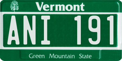 VT license plate ANI191